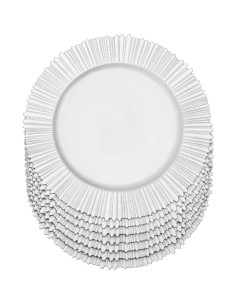 Set de 100 Platos Cargadores Redondos NEATOOM 33 cm Plata 2