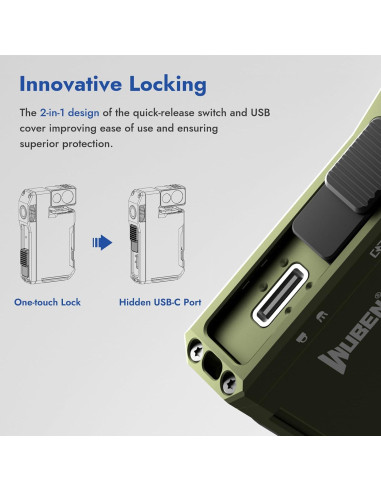 Linterna EDC Recargable WUBEN G5, 400 Lúmenes, IP68 Verde