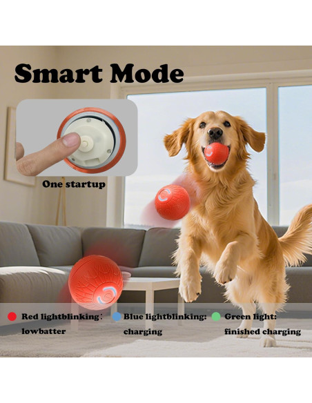 Bola de perro interactiva Aidmgndz 67mm auto-rebotante Naranja