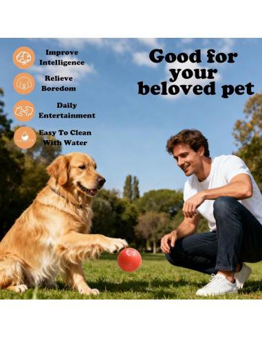 Bola de perro interactiva Aidmgndz 67mm auto-rebotante Naranja