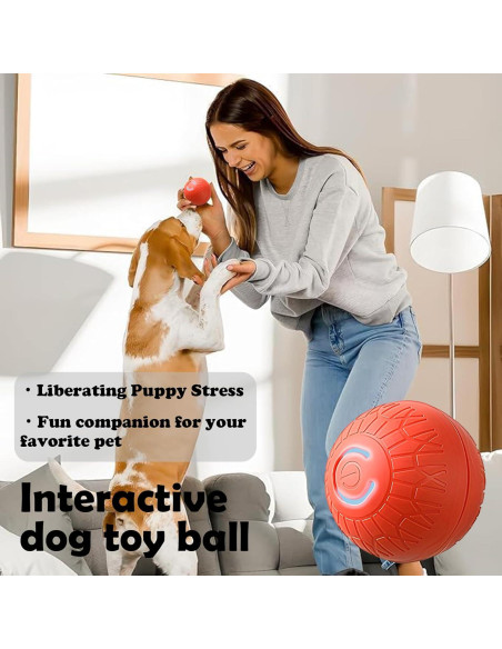 Bola de perro interactiva Aidmgndz 67mm auto-rebotante Naranja