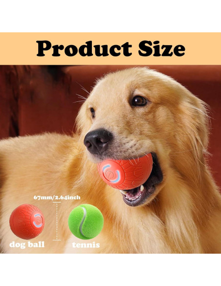 Bola de perro interactiva Aidmgndz 67mm auto-rebotante Naranja