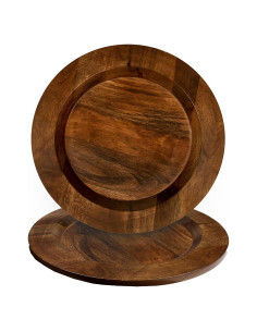 Juego de 2 Platos Cargadores de Madera CLEENTABLE 33 cm Nuez