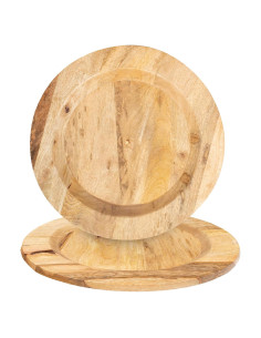 Juego de 2 Platos de Madera CLEENTABLE 33 cm Natural