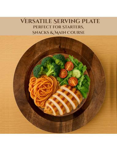 Juego de 2 Platos Cargadores de Madera CLEENTABLE 33 cm Nuez