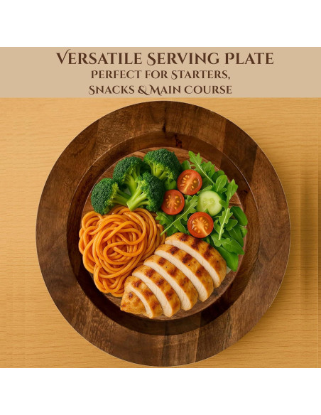 Juego de 2 Platos Cargadores de Madera CLEENTABLE 33 cm Nuez