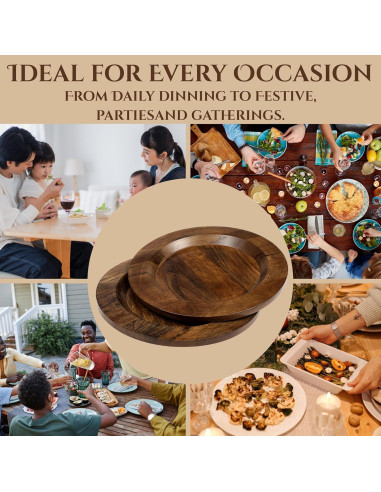 Juego de 2 Platos Cargadores de Madera CLEENTABLE 33 cm Nuez