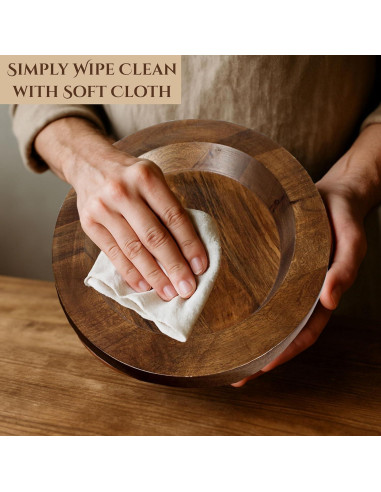 Juego de 2 Platos Cargadores de Madera CLEENTABLE 33 cm Nuez