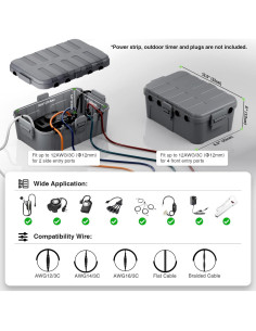 Flemoon Juego de Cajas Eléctricas Impermeables 2 Piezas Gris 2