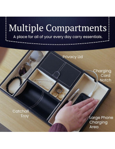 Bandeja de Cuero HOUNDSBAY para Hombres 6 Compartimentos 2