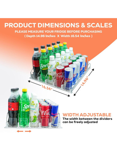 Organizador de Bebidas Sip Sort 5 Filas Blanco para Nevera