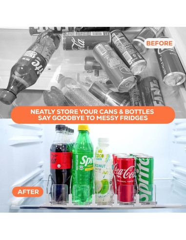 Organizador de Bebidas Sip Sort 5 Filas Blanco para Nevera