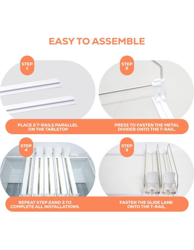 Organizador de Bebidas Sip Sort 5 Filas Blanco para Nevera