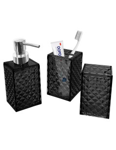 Juego de Accesorios de Baño Boho CDorigin 3 Piezas Negro