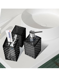 Juego de Accesorios de Baño Boho CDorigin 3 Piezas Negro 2