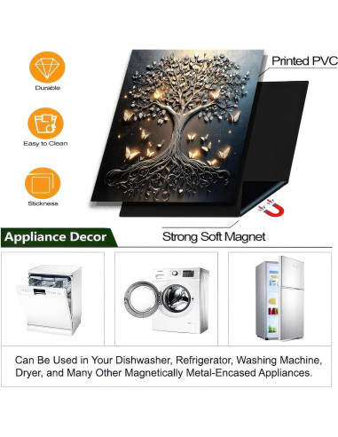 Cubierta Magnética para Lavavajillas BlissYard 58x66 cm Árbol Mariposa