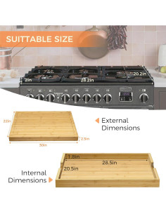 Tapa de Estufa de Madera de Bambú Recuerdos Divertidos 76.2x55.9cm 2