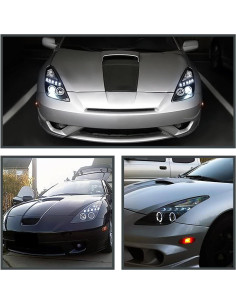 Faros Proyector DUAL Halo LED Negro SPEC-D Tuning Toyota Celica 2000-2005 2