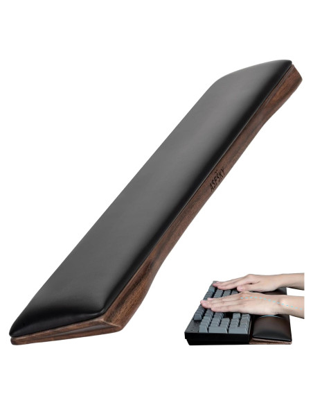 Reposamuñecas Ergonómico ASFSKY de Madera Nuez con Espuma