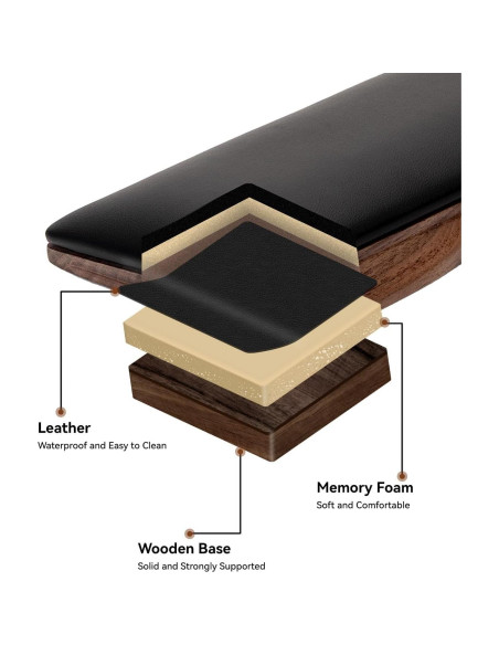 Reposamuñecas Ergonómico ASFSKY de Madera Nuez con Espuma