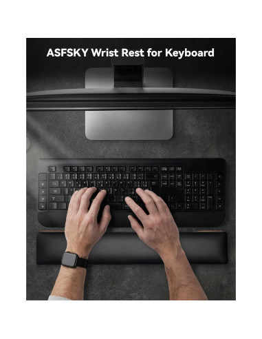 Reposamuñecas Ergonómico ASFSKY de Madera Nuez con Espuma