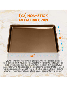 NutriChef Juego de 2 Bandejas para Hornear XL Antiadherentes 56x40cm 2