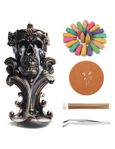 Quemador de Incienso de Retroceso Comeon Calavera con 20 Conos