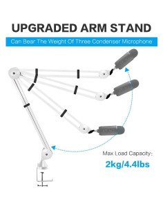 Soporte de Micrófono Ajustable BOMGE BG-MS01 Blanco 2kg 2
