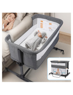 Cuna 5 en 1 Xilingol Portátil Plegable para Bebé Gris