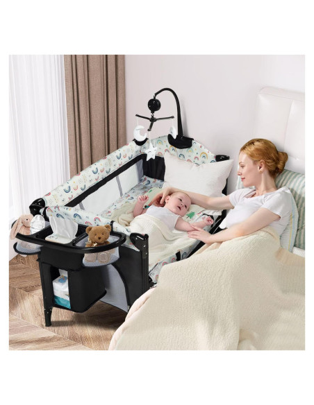 Cuna Plegable Kinder King 4 en 1 Portátil Multicolor