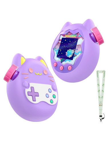 Funda Protectora de Silicona KONXISA para Tamagotchi Morado