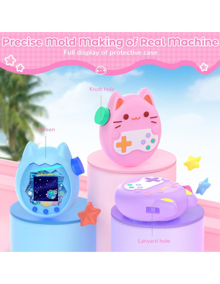 Funda Protectora de Silicona KONXISA para Tamagotchi Morado