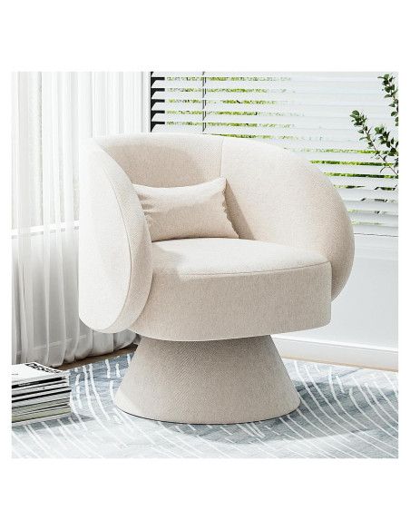 Silla Giratoria Nolohoo Beige Redonda Acolchada 360