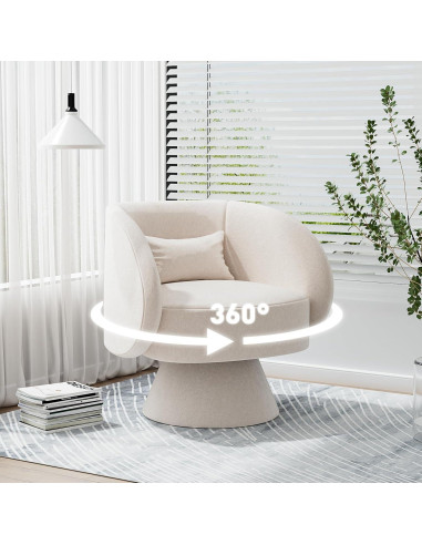 Silla Giratoria Nolohoo Beige Redonda Acolchada 360