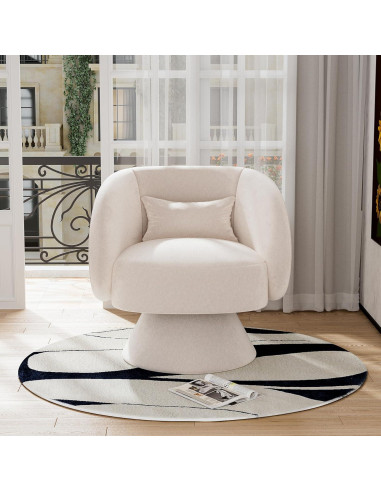 Silla Giratoria Nolohoo Beige Redonda Acolchada 360