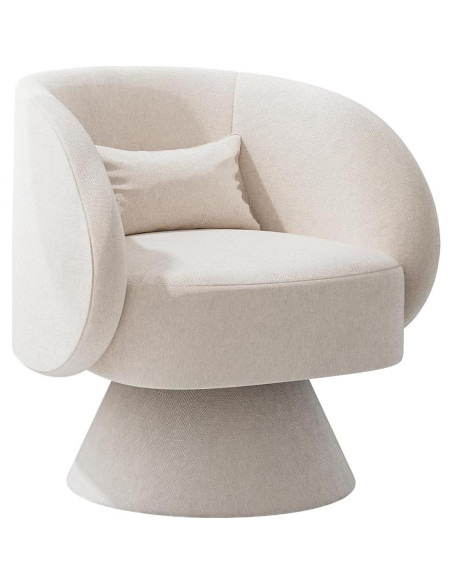 Silla Giratoria Nolohoo Beige Redonda Acolchada 360