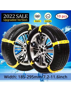 Cadenas de Nieve Ajustables PrettyQueen 10 Pcs 185-295mm 2