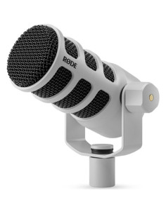 Micrófono Dinámico Rode PodMic USB y XLR Blanco con Brazo Auray BAI-2N 2