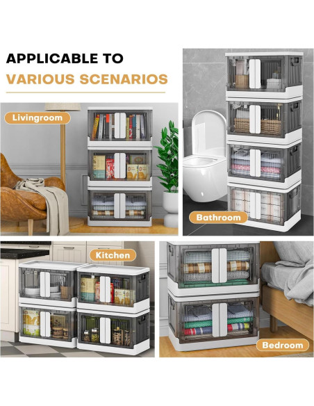 3 Cajas de Almacenamiento Plegables 19 Galones Nuestro Espacio Moderno