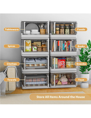 3 Cajas de Almacenamiento Plegables 19 Galones Nuestro Espacio Moderno