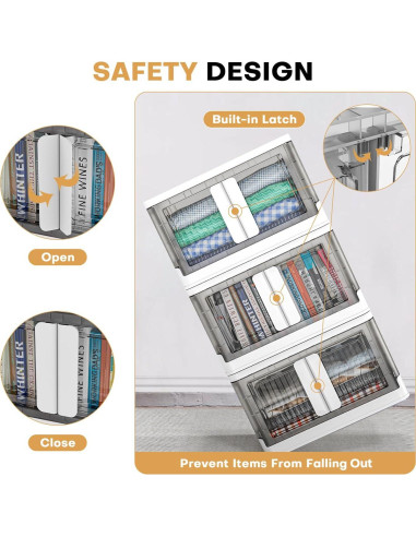 3 Cajas de Almacenamiento Plegables 19 Galones Nuestro Espacio Moderno