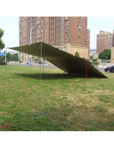 Lona Portátil HYFAN 3x4m Impermeable Caqui para Camping