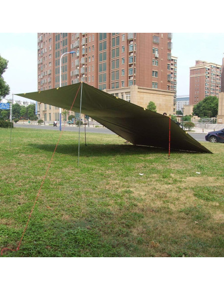 Lona Portátil HYFAN 3x4m Impermeable Caqui para Camping