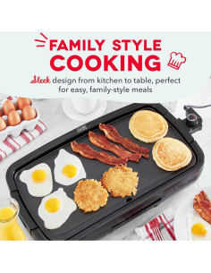 Plancha Eléctrica Deluxe DASH 1500W Antiadherente 50.8x26.7cm 2