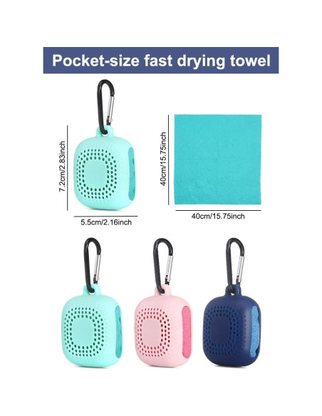 Toalla de Secado Rápido AKOAK 40x40 cm Microfibra Azul