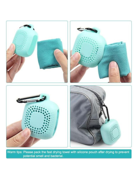 Toalla de Secado Rápido AKOAK 40x40 cm Microfibra Azul