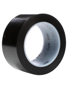 Cinta de Vinilo 3M 471, 5 cm x 10 m, Negro, Rollo para Marcado