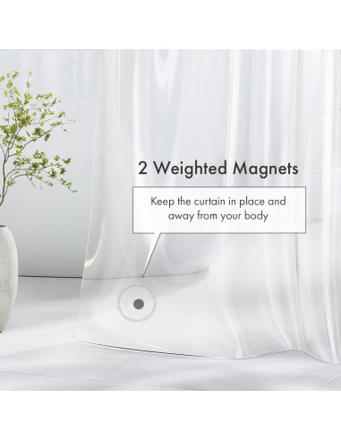 Cortina de Ducha Amazer 91x183 cm PEVA Transparente con Ojetes