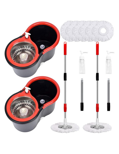 Juego de trapeador y cubo PULNDA 360 con 6 recambios