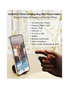 Anillo de Desplazamiento Bluetooth GUVOHUT RM Negro 2